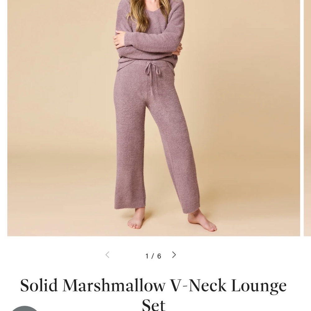 Marshmallow V-Neck Lounge Set - Dusty Mauve
